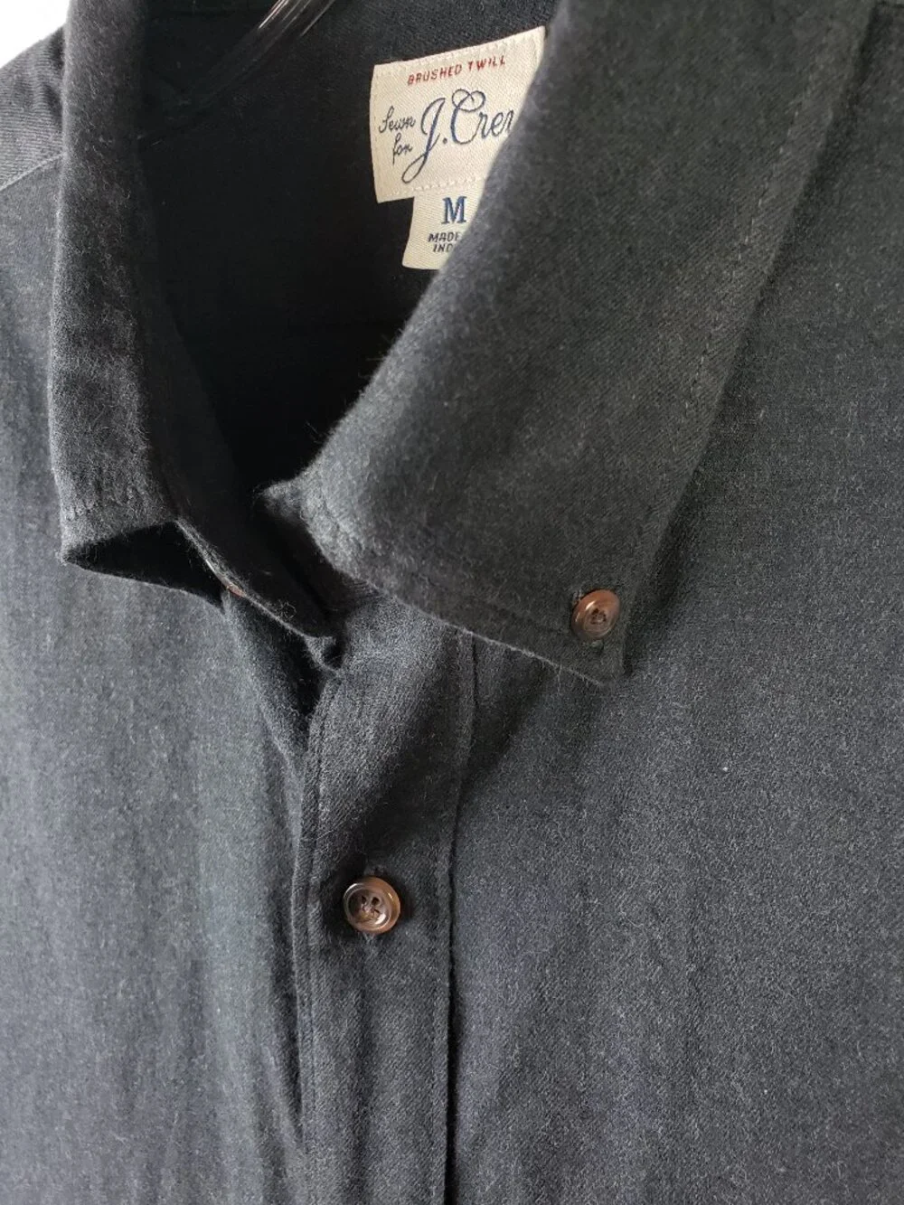 J CREW Shirt Brushed Twill Button-Down Collar Classic Fit Charcoal size M #BJ446
